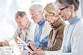 Seniors using tablets