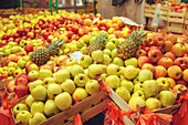Crates of fruit at market