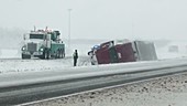 Heavy snow causing accident