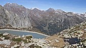Albigna reservoir and dam, Swiss Alps, time-lapse footage
