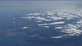 Aerial over Norwegian fjords