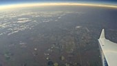 Aerial of lunar shadow on ground