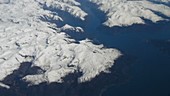 Aerial over Norwegian fjords