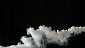 White smoke plume, high-speed footage