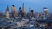 City of London at sunset, timelapse