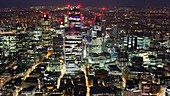 City of London at night, timelapse