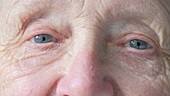 Close up of elderly woman's eyes