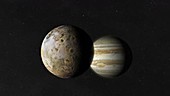 Flight past Jupiter's moon Io, animation