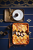 Date and ricotta baklava pie with rosewater syrup (Dubai)