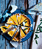 Pumpkin tart with pecorino and sage