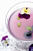Blackberry cocktail with with flower