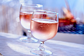 Two glasses of rose wine