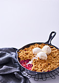 Apple, cranberry and cherry crumble
