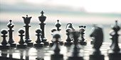 Chess pieces on board, illustration