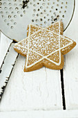 A Christmas cookie with a ladle