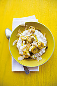 Caribbean coconut risotto with curried bananas