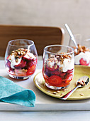 Breakfast trifle with strawberries