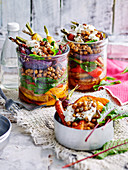 Zatar chickpeas and vegetable salad