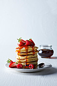 Dairy-free flapjacks with maple syrup