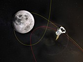 Transiting Exoplanet Survey Satellite by Moon, illustration