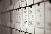 Boxes in storage facility