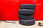 Stack of tyres