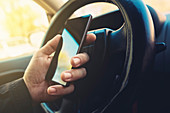 Driver using smartphone