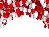 Red and white balloons, illustration