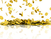 Gold coins, illustration