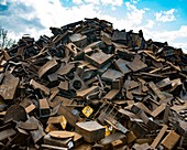 Pile of rusty metal for recycling