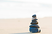 Stacked stones on a beach