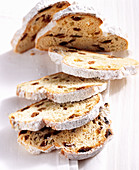 Stollen cake with dried fruit and nuts