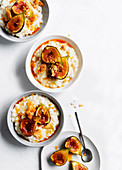 Chilled rice pudding with honeyed figs