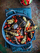 Mussels with a bread and cheese filling