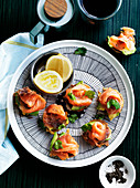 Corn Fritters with Smoked Salmon