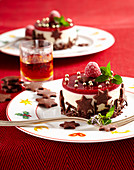 Christmas mascarpone and raspberry shortbread cakes
