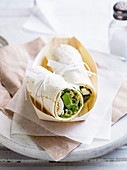 Pea, Broad Bean and Egg Roll Ups