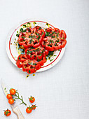 Tomato salad with herbs and olive oil