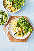 Turmeric snapper with mint, cucumber and celery salad