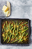 Crunchy parmesan asparagus and beans