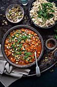 Lamb tagine with apricots and chickpeas (Morocco)