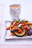 Ratatouille with parmesan and rosemary