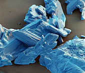 Hydrated copper sulphate crystals, SEM