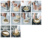 Frittierte Pizzataschen mit Endivie, Oliven und Anchovis zubereiten