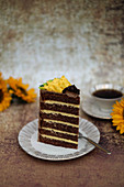 A piece of sunflower cake