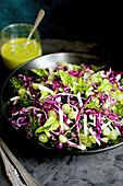Kale Fennel Salad with Lemon Basil Pesto Vinaigrette