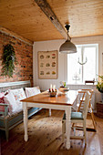 Country-house dining room with Christmas decorations