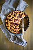 Pie with plums