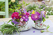 Mini Early Summer Bouquets In Small Cups
