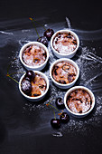 Cherry clafoutis in souffle cups